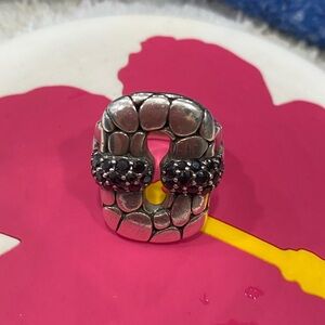 John Hardy Pebble Ring With Black Sapphires